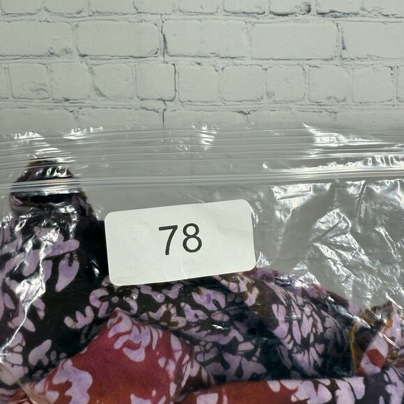 Catherines Blouse Women Size 0X Multicolor Button 3/4 Sleeve Artsy Abstract Top - Picture 10 of 10